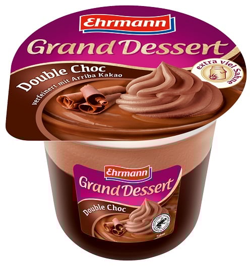 Ehrmann Grand desszert dupla csokoládés puding tejszínhabbal